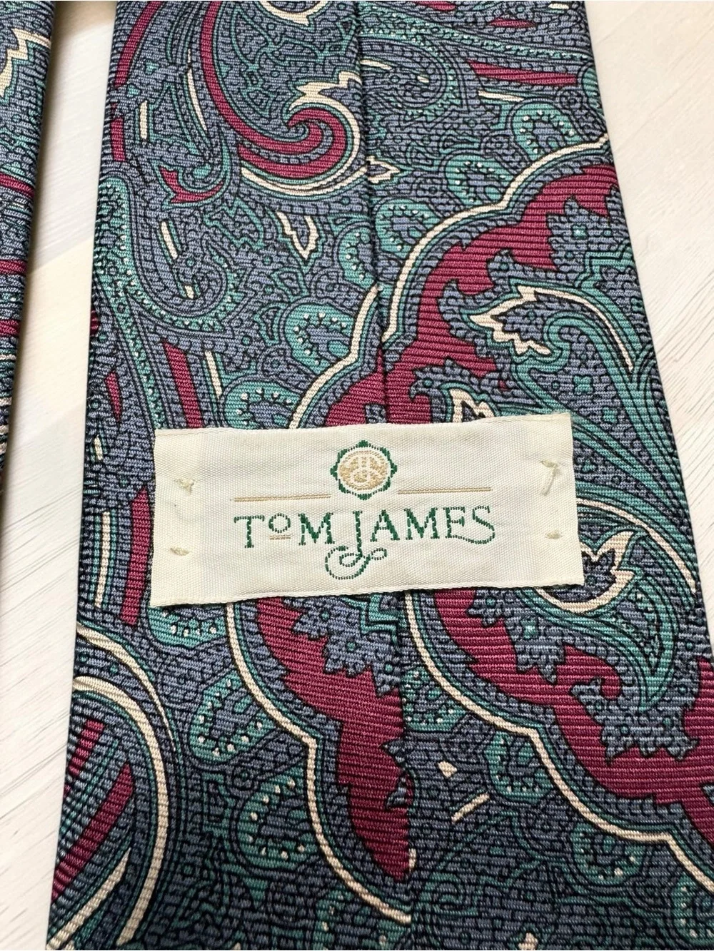 Vintage Tom James 100% Silk Tie